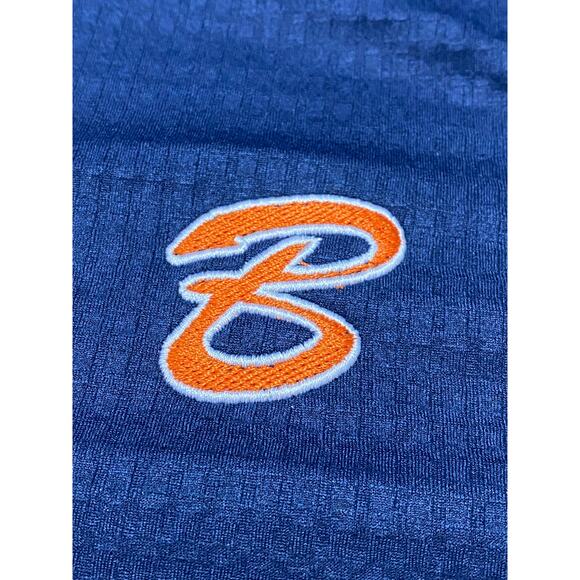 Nike Quarter-Zip Pullover Size XL Navy Blue Textured Fabric Orange “B” Logo NWT - Picture 6 of 9